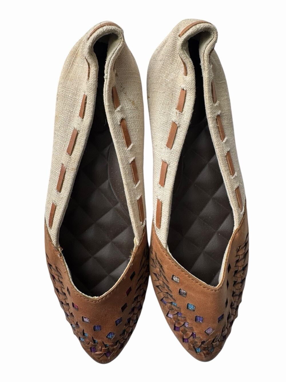 Y2K Reef Tropic Southwestern Woven Ballet Flats Women's 8.5 Slip On Comfort Shoe